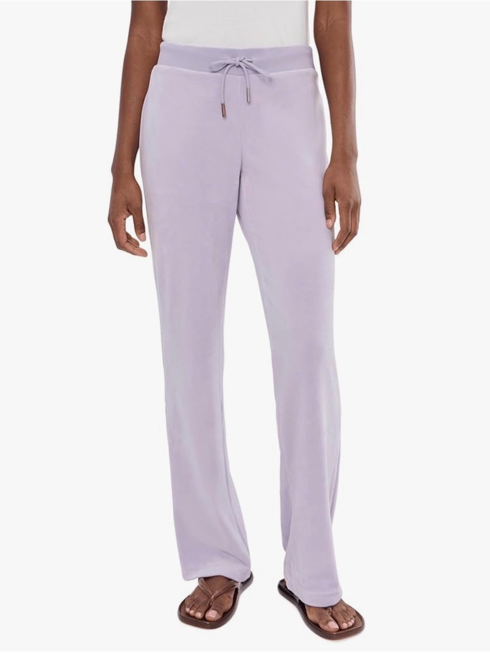 Juicy Couture Lavender Velour Track Pants with Rhinestone Logo
